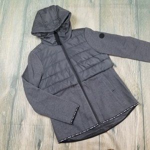 New MICHAEL KORS grey mixed media zip jacket
